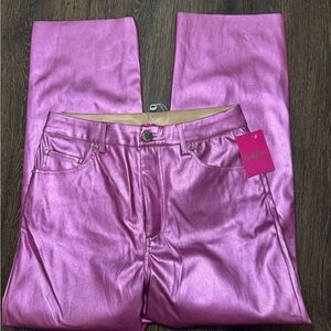 Buddy Love Shiny Pink Straight Leg Jeans
